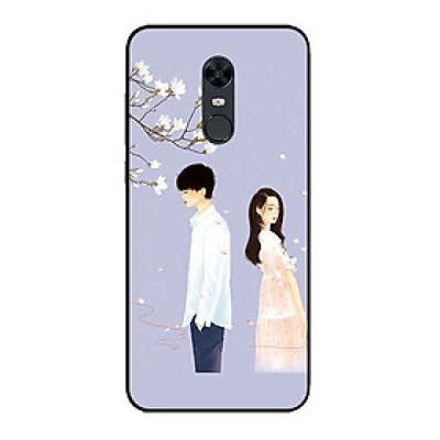 Ốp Lưng in cho Xiaomi Redmi 5 Plus Mẫu Cặp Đôi Nền Tím - Hàng Chính Hãng