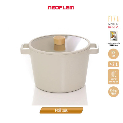 [Hàng chính hãng] Bộ nồi chảo cao cấp chống dính bếp từ Neoflam Fika 5 món. Made in Korea. Hàng có sẵn, giao ngay
