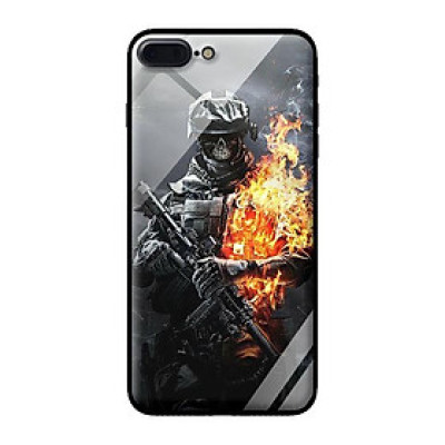 Ốp lưng kính cường lực cho iPhone 7 Plus Chiến Binh Lửa - Hàng chính hãng
