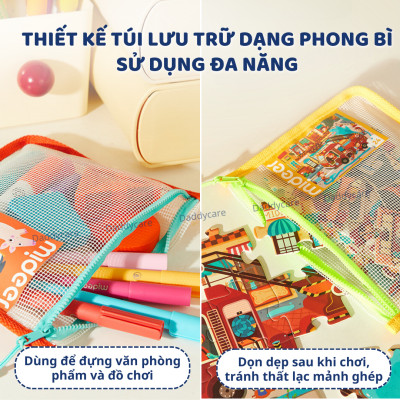 Xếp Hình Cho Bé 3, 4, 5 Tuổi cấp độ Mideer puzzles Level Up 2 Animal đồ chơi trí tuệ cho bé
