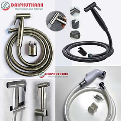 Vòi Xịt Toilet Xịt Vệ Sinh Nhiều Mẫu Dây 1m2 Có Loại Ruột Bố Chịu Áp - Đủ bộ đầu xịt, dây và gác