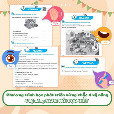 Sách - Big 4 Bộ Đề Tự Kiểm Tra 4 Kỹ Năng Nghe - Nói - Đọc - Viết Tiếng Anh Cơ Bản Và Nâng Cao Lớp 6 - Tập 1 - Megabook