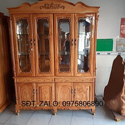 TỦ R Ư Ợ U GỖ GÕ ĐỎ 160cm x cao 210cm x hông 42cm , TỦ TRƯNG BÀY TRANG TRÍ PHÒNG KHÁCH