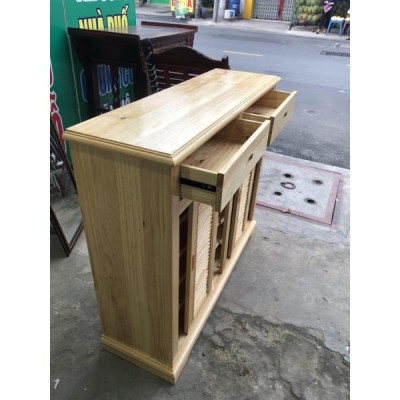 Tủ Đựng Giày Dép Thông Minh Cửa Lùa 4 Cánh Gỗ Thông 100% ( Ngang 1m2 )