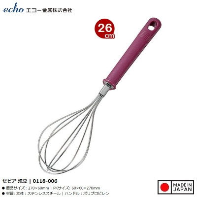 Dụng cụ đánh trứng inox Echo 27cm - Hàng nội địa Nhật Bản nhập khẩu chính hãng