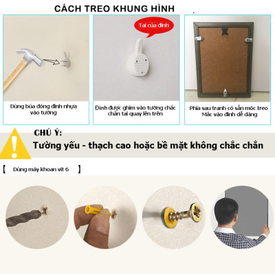 Bộ Khung Hình Treo Tường Trang Trí Quán Cafe (Cà Phê) Đẹp Và Chất Tặng Kèm bộ ảnh như hình mẫu, đinh treo tranh và sơ đồ treo - PGC255