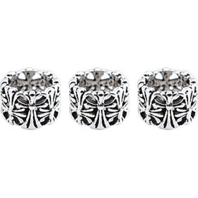 Combo 3 cái charm bạc chặn hoa văn - Ngọc Quý Gemstones