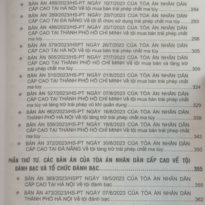 Combo 4 cuốn Tuyển tập các bản án của Tòa án nhân dân cấp cao
