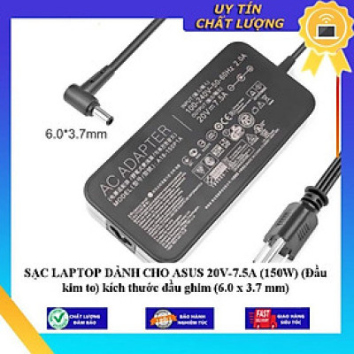 SẠC LAPTOP dùng cho ASUS 20V-7.5A (150W) (Đầu kim to) kích thước đầu ghim (6.0 x 3.7 mm) - Hàng Nhập Khẩu New Seal
