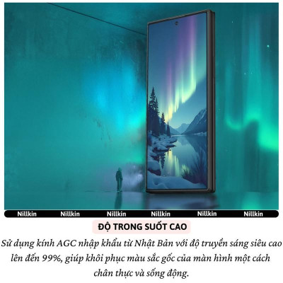 Miếng dán kính cường lực không viền màn hình cho Samsung Z Fold 7 hiệu Nillkin H+ Pro - Phủ Nano, vát cạnh 2.5D, mỏng 0.2mm, Chống Lóa - Hàng chính hãng