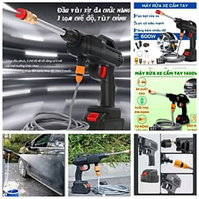 MÁY BƠM ÁP LỰC RỬA XE MÁY ÔTÔ TƯỚI CÂY PIN KHỦNG