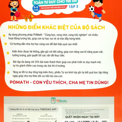 Bộ Pomath - Toán Tư Duy Cho Trẻ Em 8 - 9 Tuổi (Tập 1 + 2) (Bộ 2 Tập)