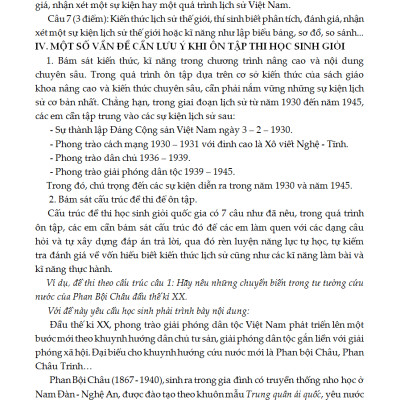 Bồi Dưỡng Học Sinh Giỏi Lịch Sử Lớp 12 (Tái Bản)