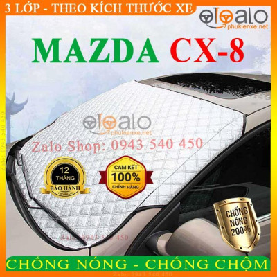Tấm che chắn nắng kính lái ô tô Mazda CX8 CAO CẤP 3 Lớp Chắn Nắng Cản Nhiệt