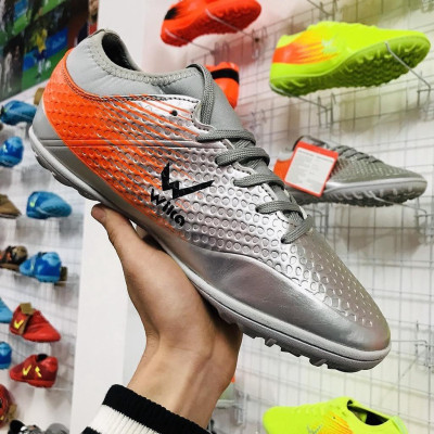 2 chiếc giày đá banh phủi thể thao chính hãng Wiiiiika Flash đế TF cổ thun Xám 2022 siêu đỉnh