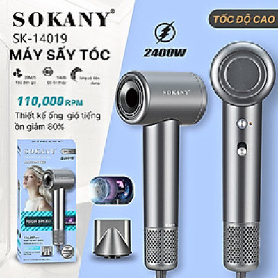 Máy sấy tóc ion âm 2 chiều nóng lạnh SOKANY SK14019 công suất 2400W, chăm sóc tóc, bảo vệ tóc khỏi hư tổn - HÀNG CHÍNH HÃNG - DELIYA