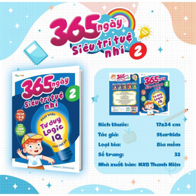 Sách - 365 Ngày Siêu Trí Tuệ Nhí - Phát Triển Tư Duy Logic IQ Cho Trẻ Em 2 - Megabook