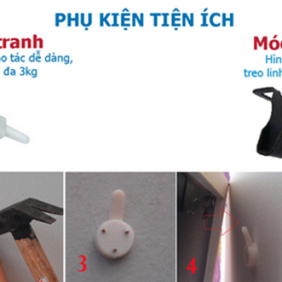 Bộ 8 Khung Hình Kính Treo Tường Tặng bộ ảnh như hình mẫu, Đinh Treo Tranh và sơ đồ treo - Khung Hình Phạm Gia PGCTK65