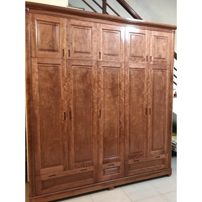 Tủ quần áo xoan đào 5 cánh 2 tầng