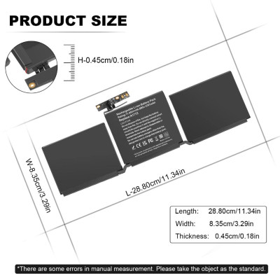 Pin Tương Thích Cho Macbook Pro Retina 15 Inch A1708 2016 – 2017 TEEEMO PC Hàng Nhập Khẩu New Seal