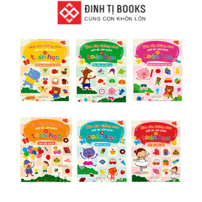 Sách - Hình Dán Thông Minh Giúp Bé Làm Quen Với Toán Học - Phù Hợp Cho Bé 2-6 Tuổi - Combo 6 Tập - Đinh Tị Books
