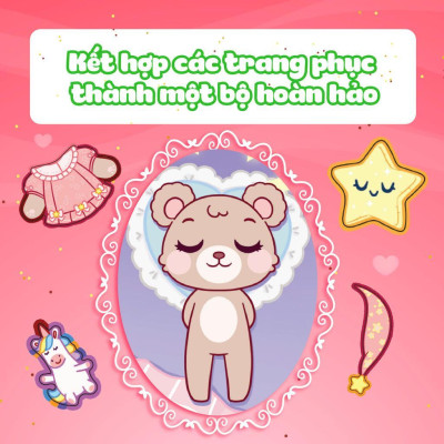 Sách - Mini Fashion - Gấu Honey - Bóc Dán Hơn 100+ Stickers Váy, Phụ Kiện Xinh Đẹp Cho Bé Gái - Megabook