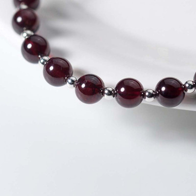 Vòng tay bạc đá Garnet mệnh hỏa, thổ - Ngọc Quý Gemstones