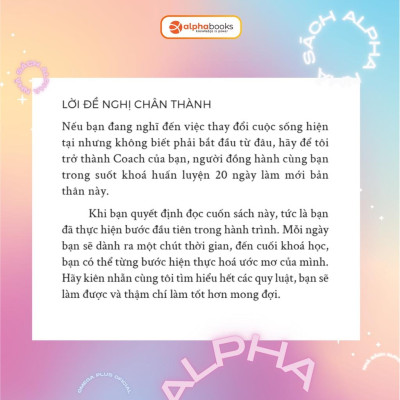 20 Ngày Làm Mới Bản Thân (Alpha Books)