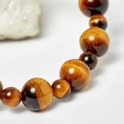 Vòng Chuỗi Mân Côi Đá Thạch Anh Mắt Hổ Vàng Nâu ni 52 - Ngọc Quý Gemstones