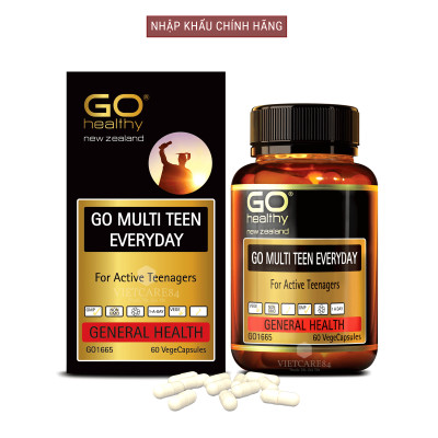 Bộ Sản Phẩm Tăng Chiều Cao Tuổi Dậy Thì: 2 Hộp Canxi Hữu Cơ Nano NZ Ultra Cal 30 Viên & Viên Đa Vitamin Tuổi Teen Go Multi Teen Everyday 60 Viên