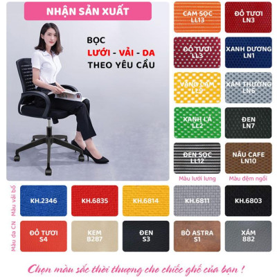 Ghế chân quỳ lưng trung bọc lưới SMLIFE Brendan