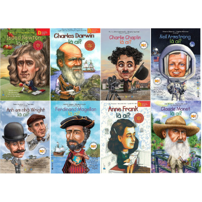 Combo Trọn Bộ 8 Cuốn Những Người Thay Đổi Thế Giới ( Isaac Newton + Charles Darwin + Charlie Chaplin + Neil Armstrong + Anh em nhà Wright + Ferdinand Magenllan + Anne Frank + Claude Monet ) tặng kèm bookmark Sáng Tạo