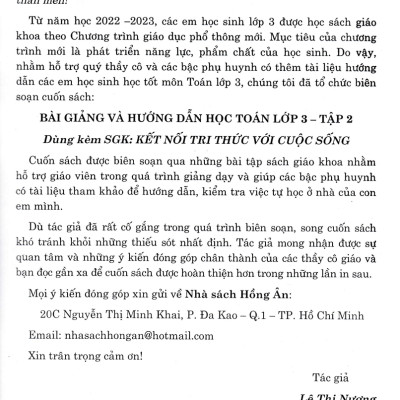 Sách tham khảo- Bài Giảng & Hướng Dẫn Học Toán Lớp 3 - Tập 2 (Dùng Kèm SGK Kết Nối Tri Thức Với Cuộc Sống)_HA