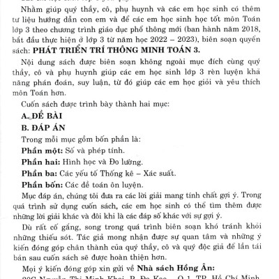 Phát Triển Trí Thông Minh Toán Lớp 3 (Dùng Chung Cho Các Bộ SGK Hiện Hành) - HA