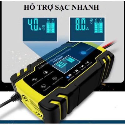 Sạc Ắc Quy Foxsur Thông Minh 12V–24V - 150Ah Hàng Nhật- Tự Ngắt, Khử Sunfat, Phục Hồi Ắc Quy Siêu Hiệu Quả , đèn ốp trần