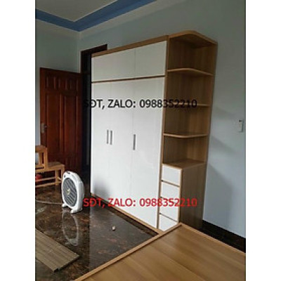 Tủ gỗ MDF có tầng chăn màn, kệ trang trí siêu đẹp