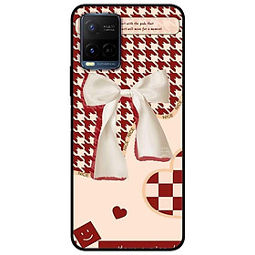 Ốp lưng dành cho Vivo Y21 - Vivo Y21s mẫu Nơ Trắng Nền Đỏ