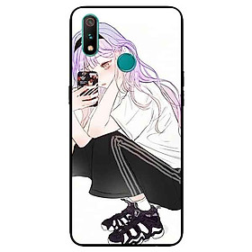 Ốp Lưng in cho Realme 3 Mẫu Nàng Cá Tính Áo Trắng - Hàng Chính Hãng