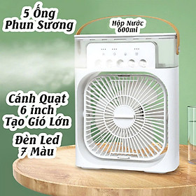 Quạt Điều Hòa Mini Để Bàn Có Khay Nước & Đá – Mát Sâu, Tiết Kiệm Điện, Có Đèn 7 Màu