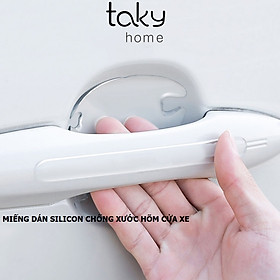 Set 4 Miếng Dán Silicone Chống Xước Hõm Tay Nắm Cửa ôtô, Bảo Vệ Hõm Cửa Tránh Chầy Xước, Tiện Dụng, Dễ Dán. TakyHome 9000