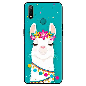 Ốp Lưng in cho Realme 3 Mẫu Cừu Nền Hoa - Hàng Chính Hãng