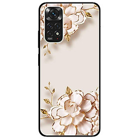 Ốp lưng dành cho Xiaomi Redmi Note 11 4G mẫu Tranh Hoa Nền Trắng