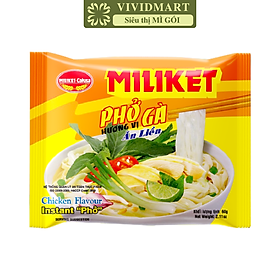 COLUSA - Phở Gà Miliket, Phở Miliket gà, Phở gà gói Miliket, Phở gà ăn liền, Phở vị gà Miliket (60g/gói) 