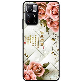 Ốp lưng dành cho Xiaomi Redmi Note 11 5G - Redmi Note 11T - Redmi Note 11S - Hoa Hồng Nền Sọc