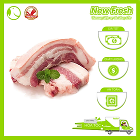 Ba Rọi Heo Nga (Phần Bụng) Rút Sườn Cắt không xương làm kho quẹt, cuốn bánh tráng thơm ngon - Túi 1Kg