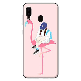 Ốp in cho Samsung Galaxy A20 mẫu Hạc Hồng Và Cô Gái - Hàng chính hãng