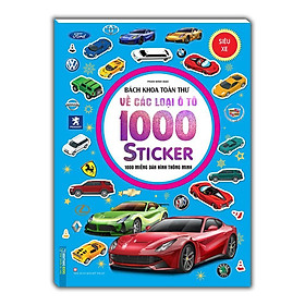 Sách - Bách Khoa Toàn Thư Về Các Loại Ô Tô - 1000 Miếng Dán Hình Thông Minh - Siêu Xe - Minh Thắng