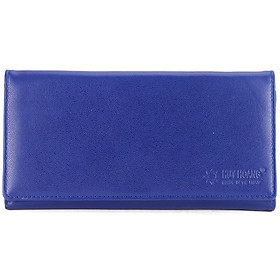 HJ3124-58-62-63 - Bóp nữ da thật cao cấp Huy Hoàng 3 gấp màu xanh, xanh dương, đỏ tươi, xanh biển