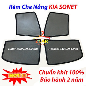 Rèm Che Nắng xe KIA Sonet 2022-2023 , Rèm Chắn Nắng Nam Châm Cho Xe ô tô, Bộ 4 Tấm, có nam châm