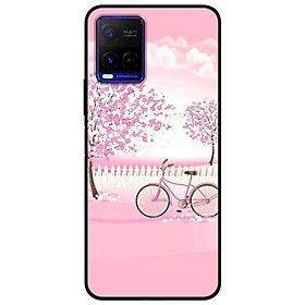 Ốp lưng dành cho Vivo Y21 - Vivo Y21s mẫu Xe Đạp Nền Hồngg
